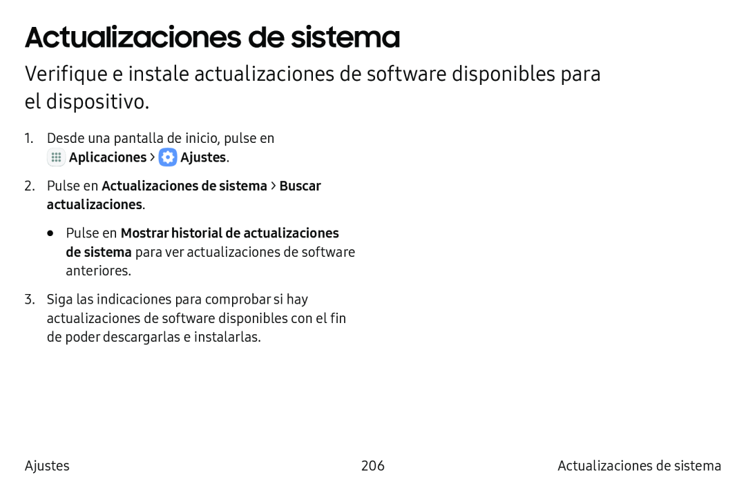 Actualizaciones de sistema