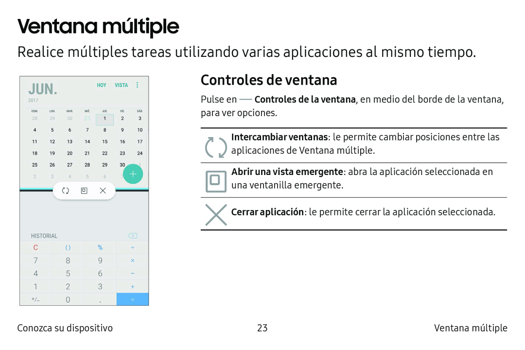 Controles de ventana Galaxy S6 Edge Verizon