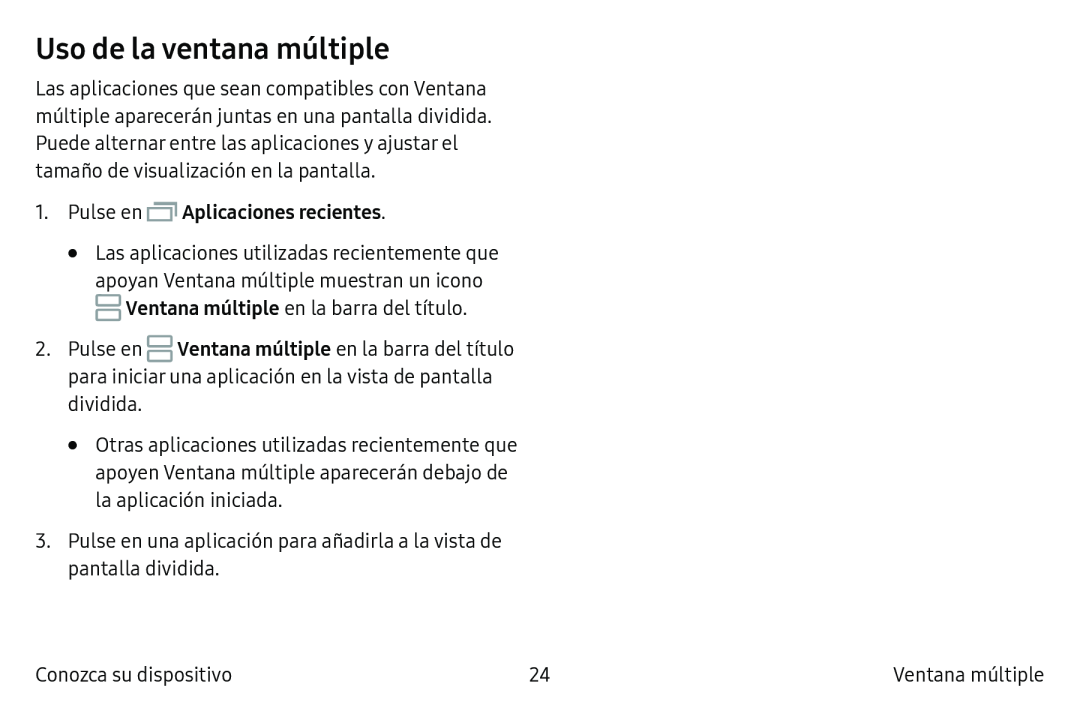 Uso de la ventana múltiple Galaxy S6 Edge Verizon