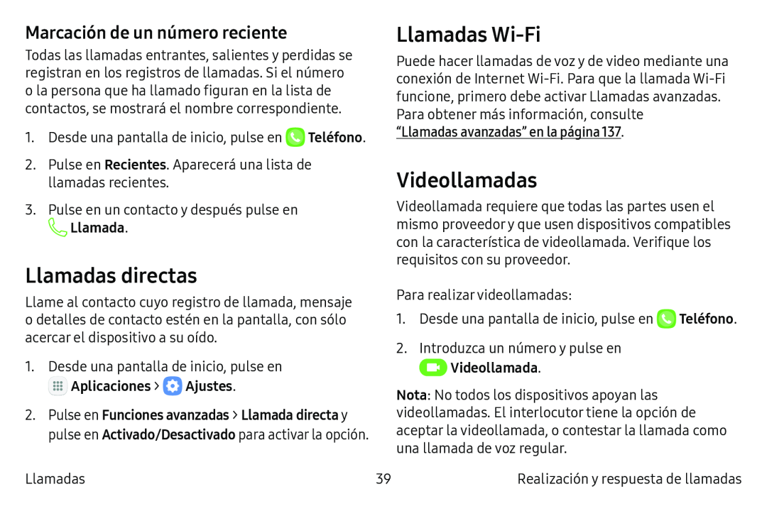 Llamadas directas Galaxy S6 Edge Verizon