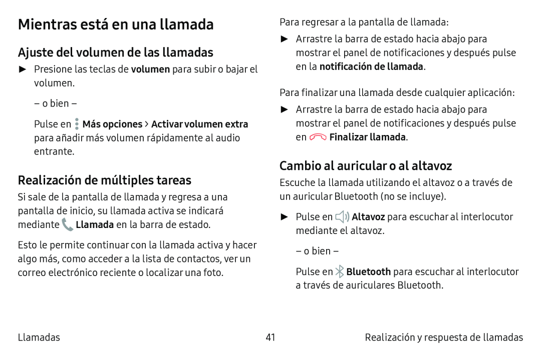 Cambio al auricular o al altavoz Galaxy S6 Edge Verizon