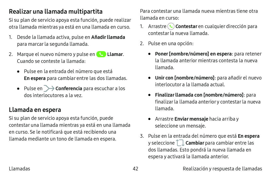 Realizar una llamada multipartita Llamada en espera