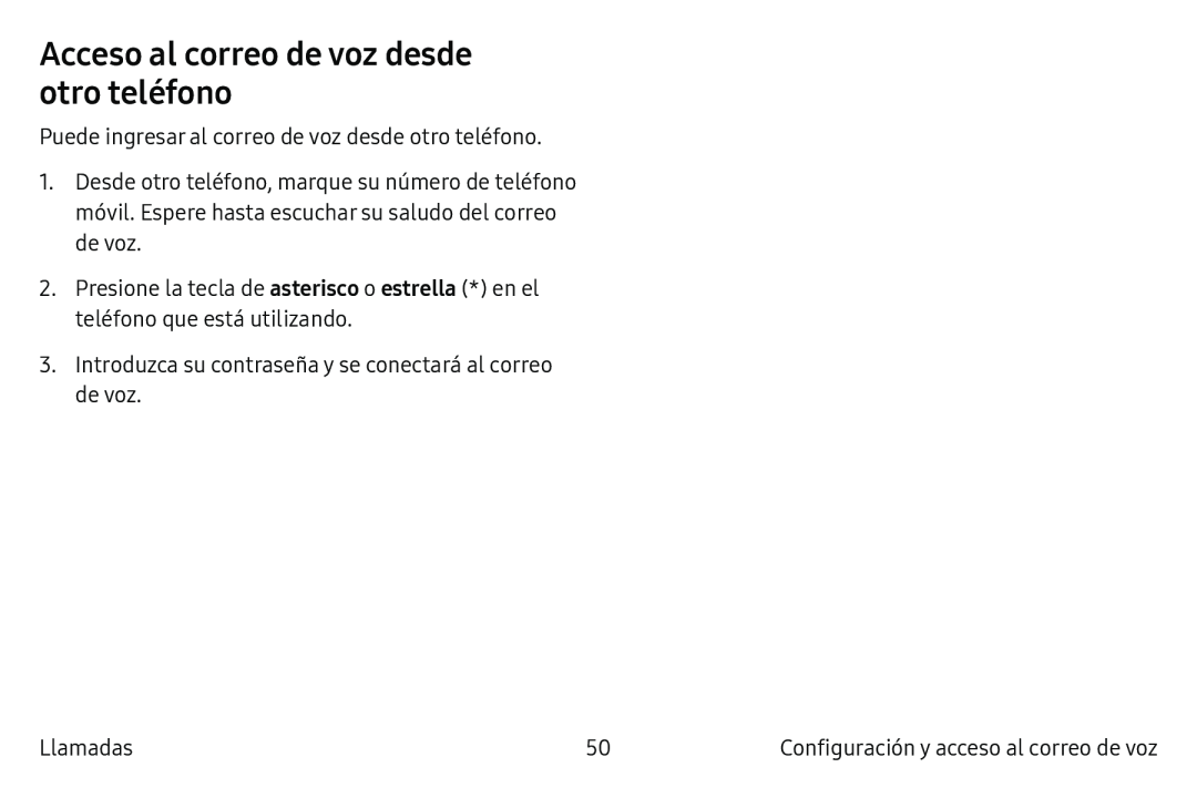 Acceso al correo de voz desde otro teléfono