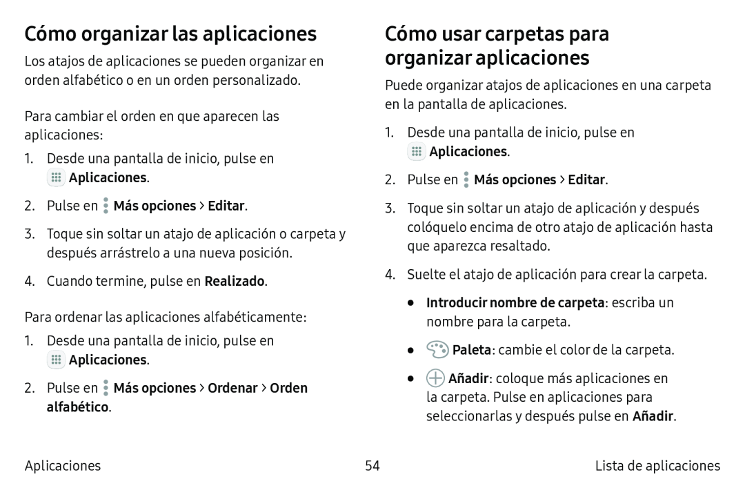 Cómo organizar las aplicaciones Galaxy S6 Edge Verizon