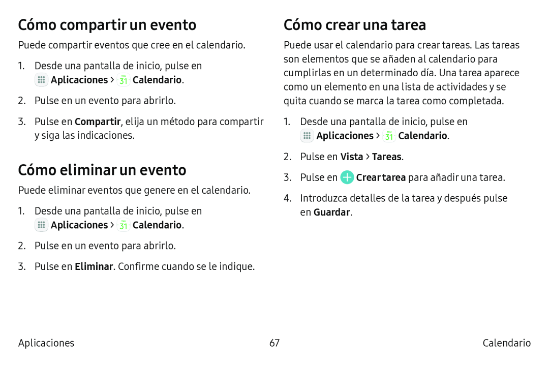 Cómo compartir un evento Cómo eliminar un evento