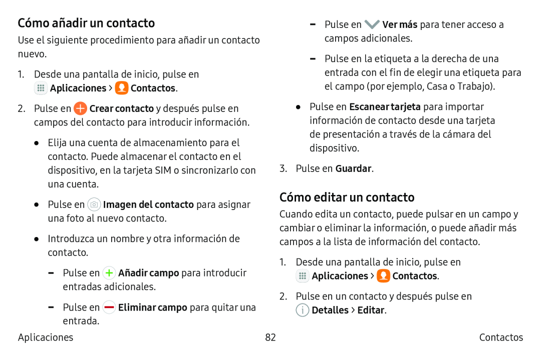 Cómo añadir un contacto Cómo editar un contacto