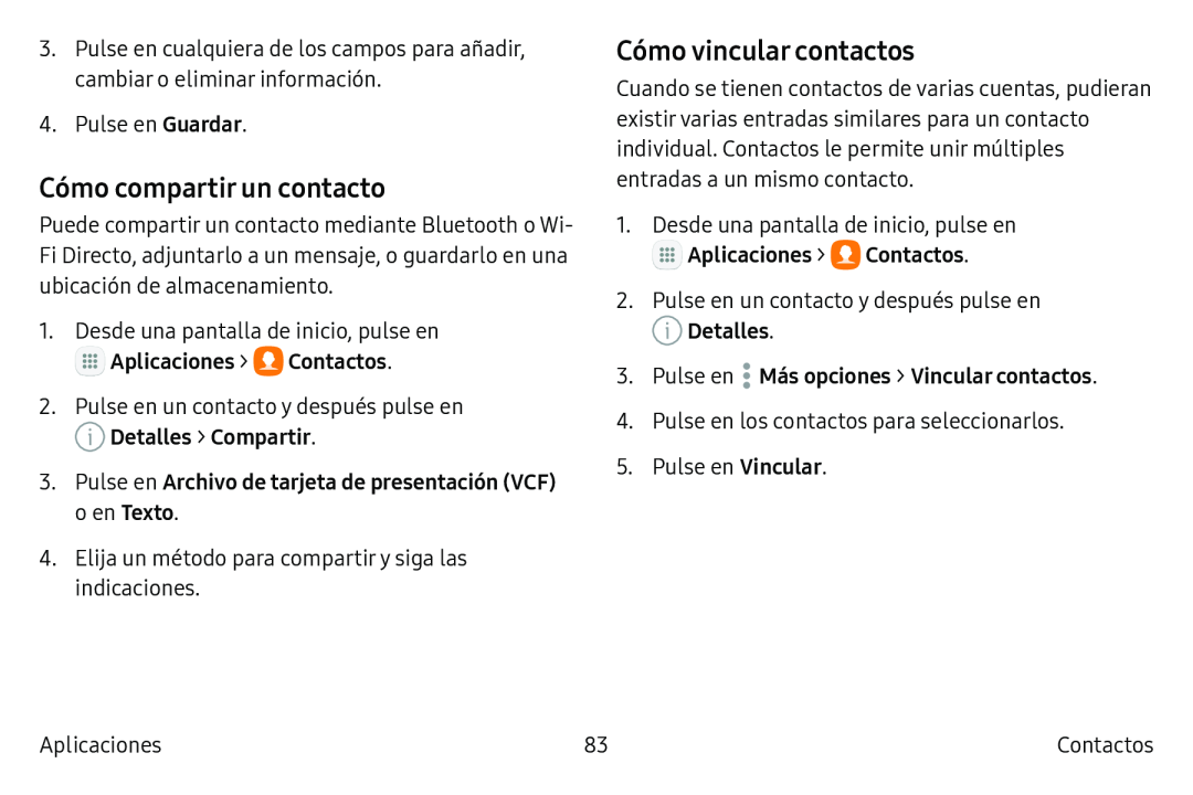 Cómo compartir un contacto Cómo vincular contactos