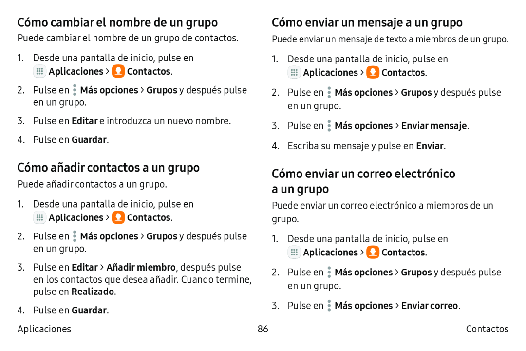 Cómo añadir contactos a un grupo Galaxy S6 Edge Verizon