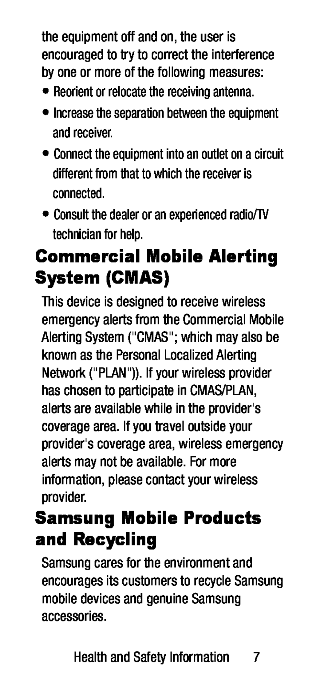 Commercial Mobile Alerting System (CMAS) Galaxy S6 Edge+ T-Mobile