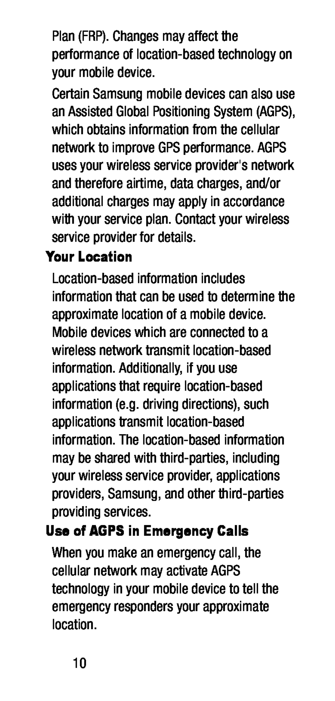 Your Location Use of AGPS in Emergency Calls