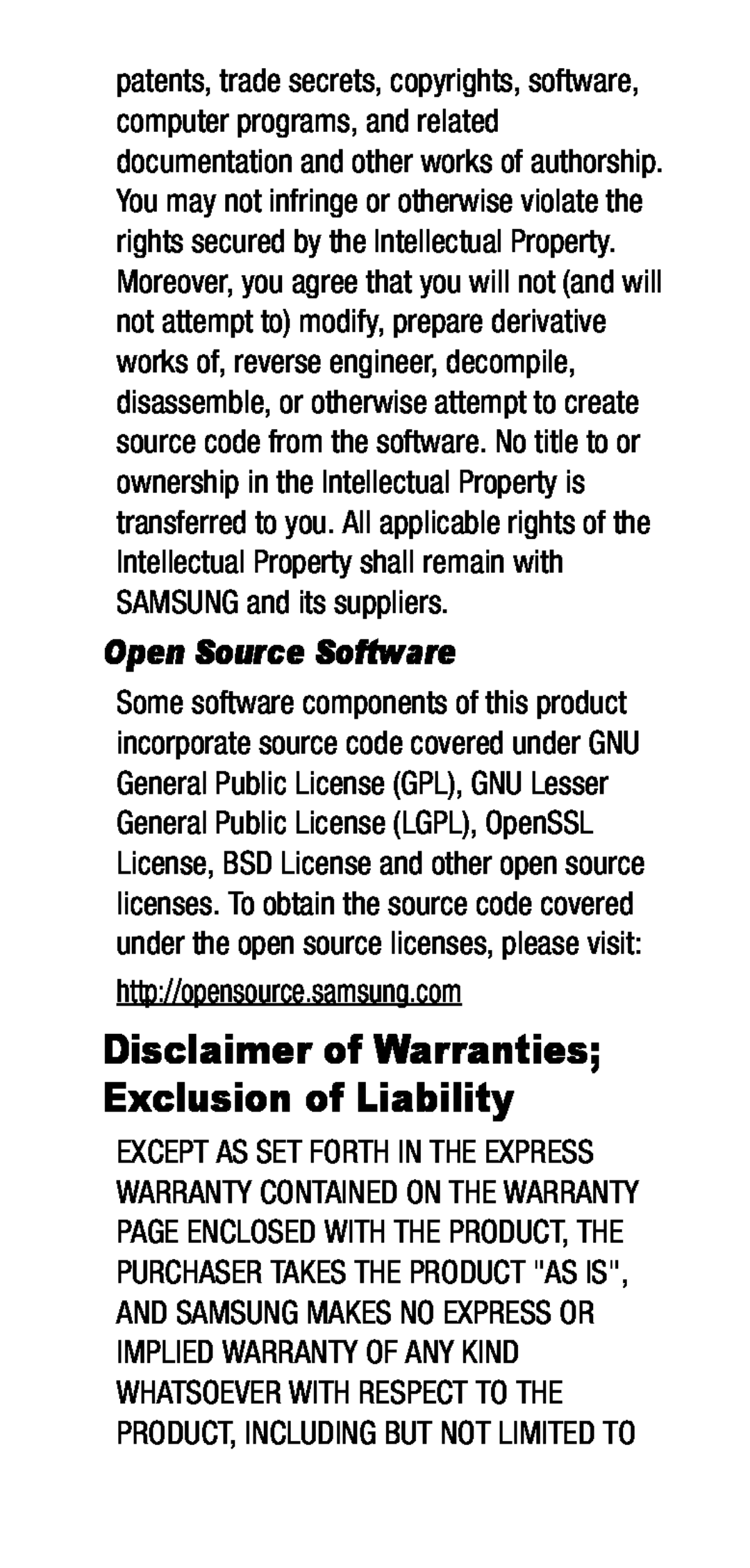 Disclaimer of Warranties; Exclusion of Liability Galaxy S6 Edge+ T-Mobile