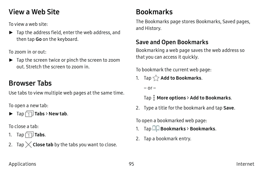 Save and Open Bookmarks View a Web Site