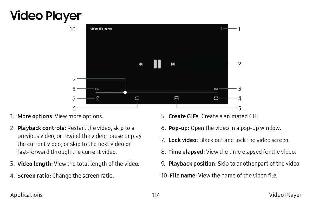 Video Player Galaxy S6 Active AT&T