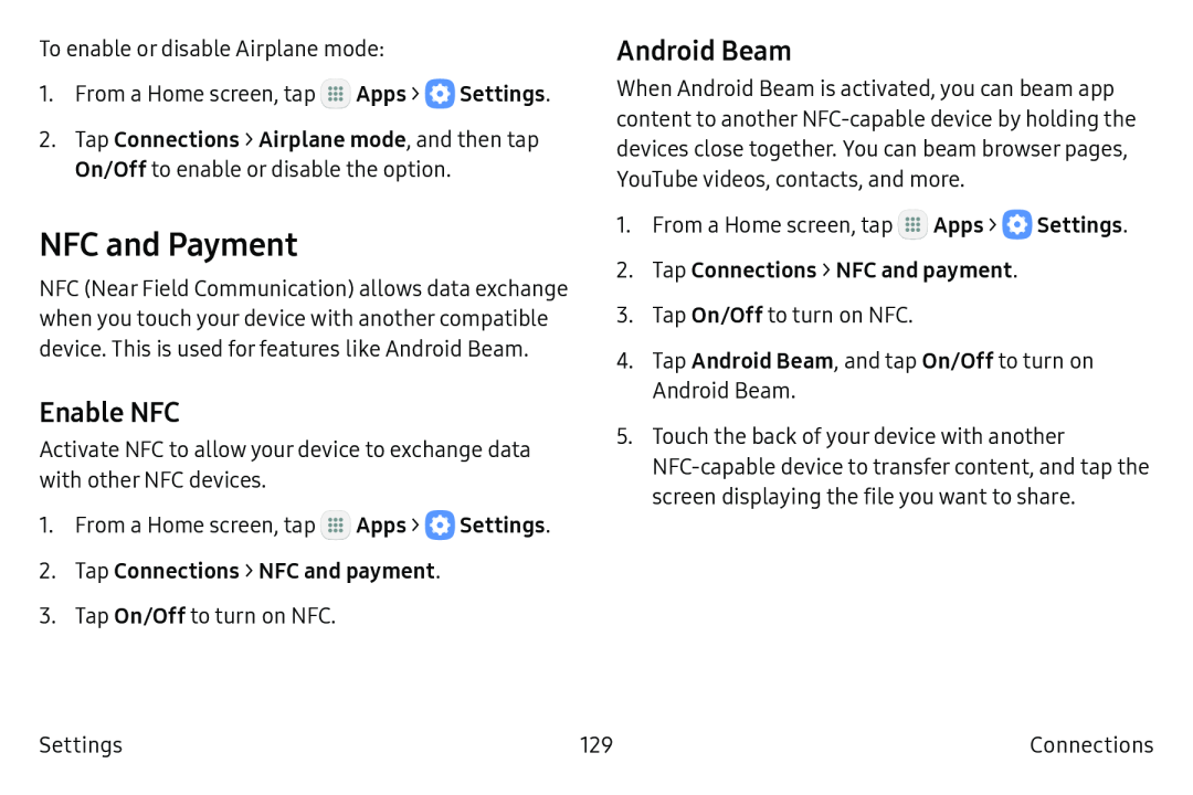 Enable NFC Android Beam