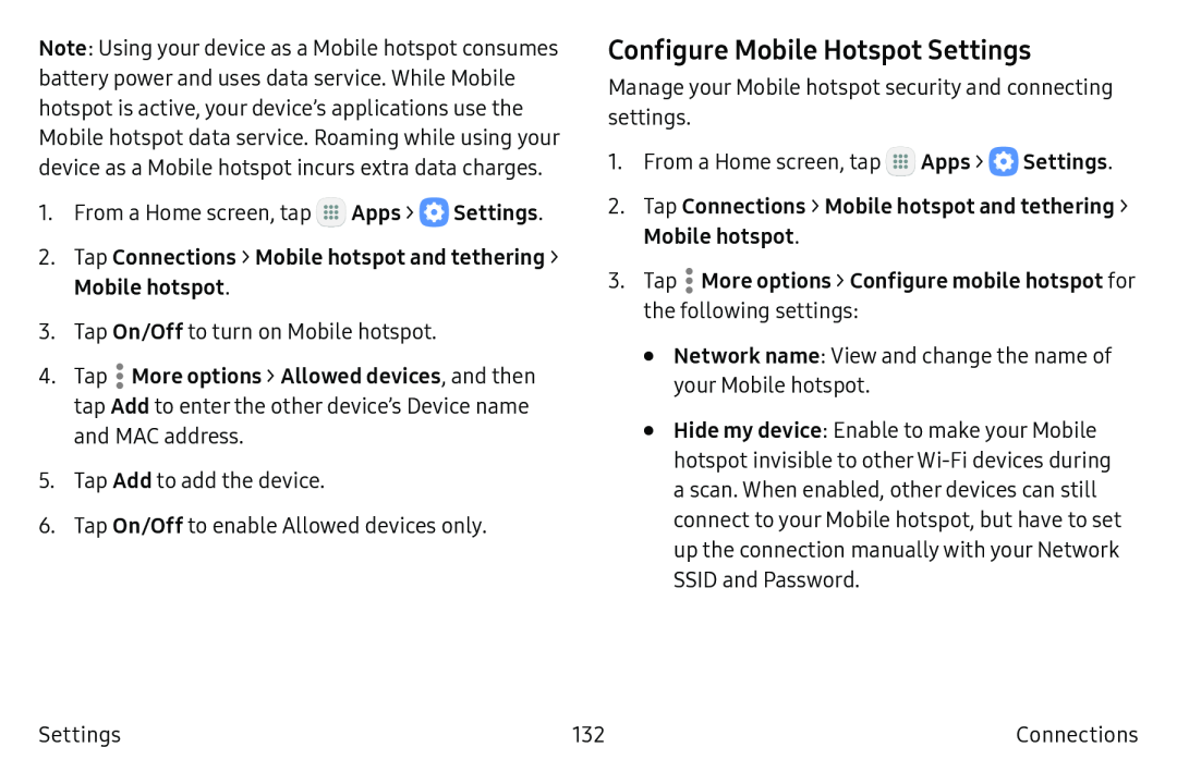 Configure Mobile Hotspot Settings