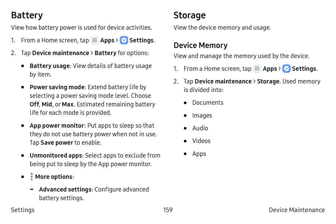 Device Memory Battery