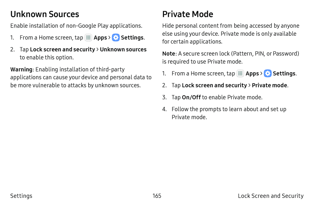 Private Mode Galaxy S6 Active AT&T