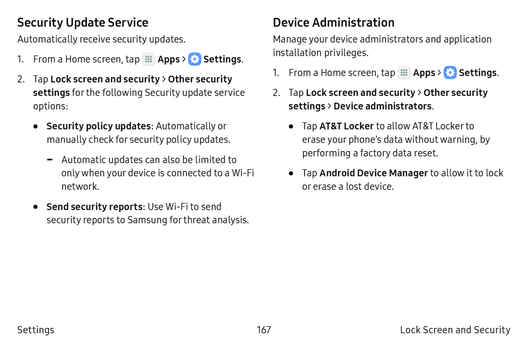 Security Update Service Device Administration