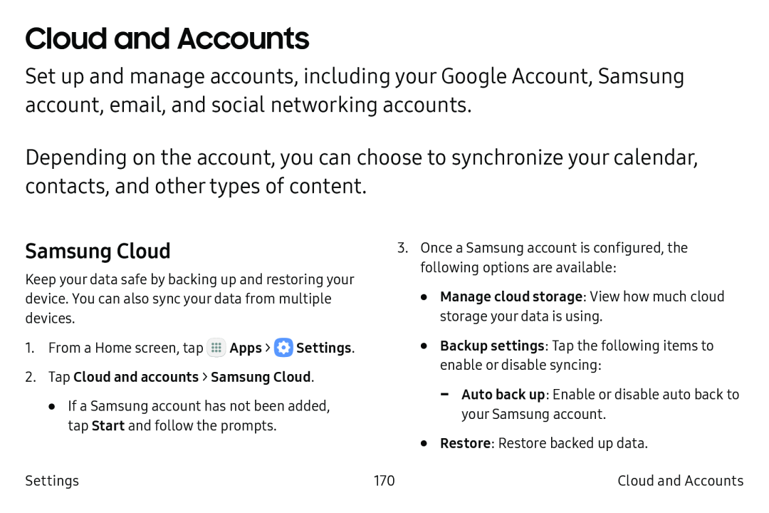 Cloud and Accounts Galaxy S6 Active AT&T