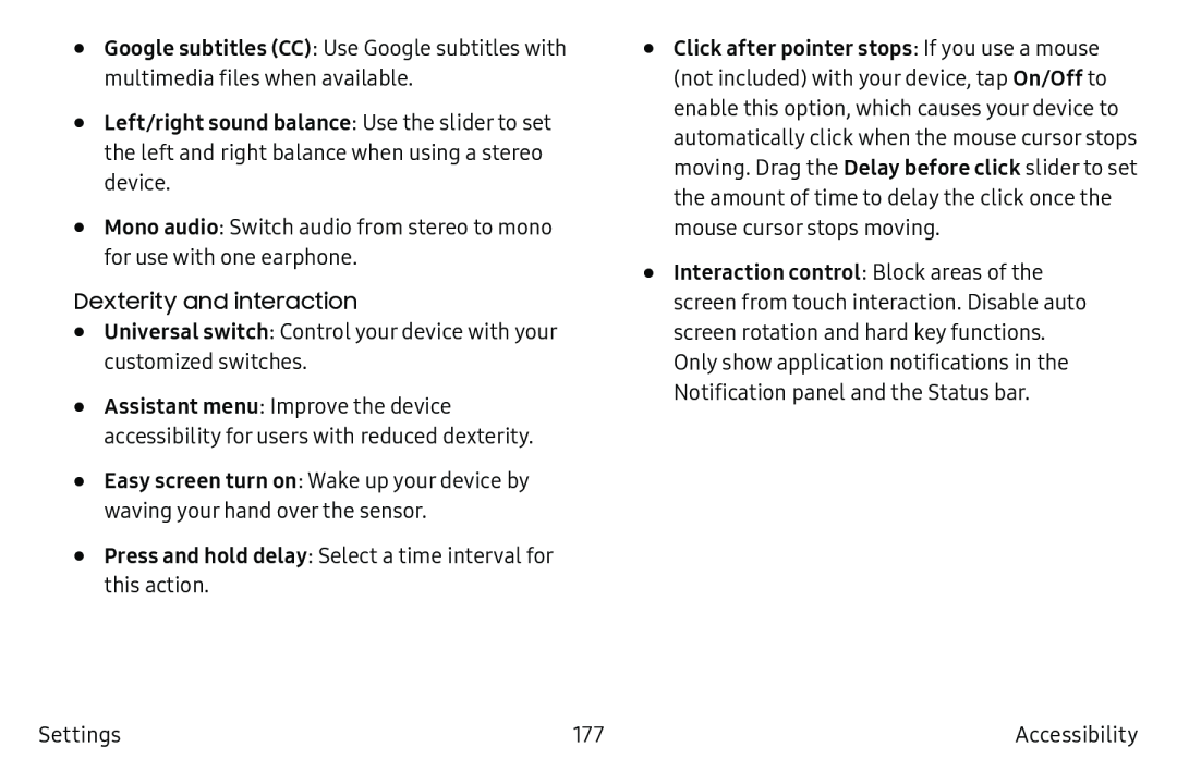 Google subtitles (CC) Left/right sound balance