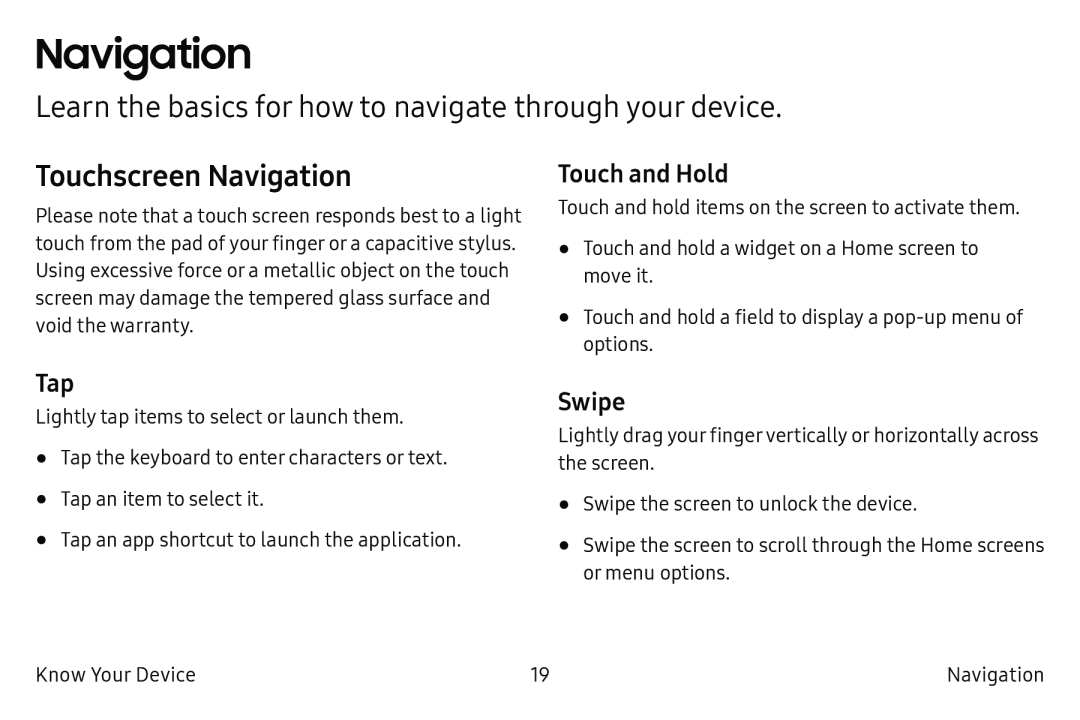 Touchscreen Navigation Galaxy S6 Active AT&T