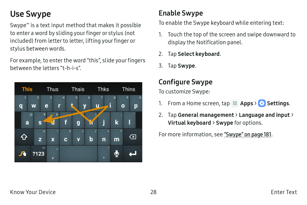 Configure Swype Galaxy S6 Active AT&T