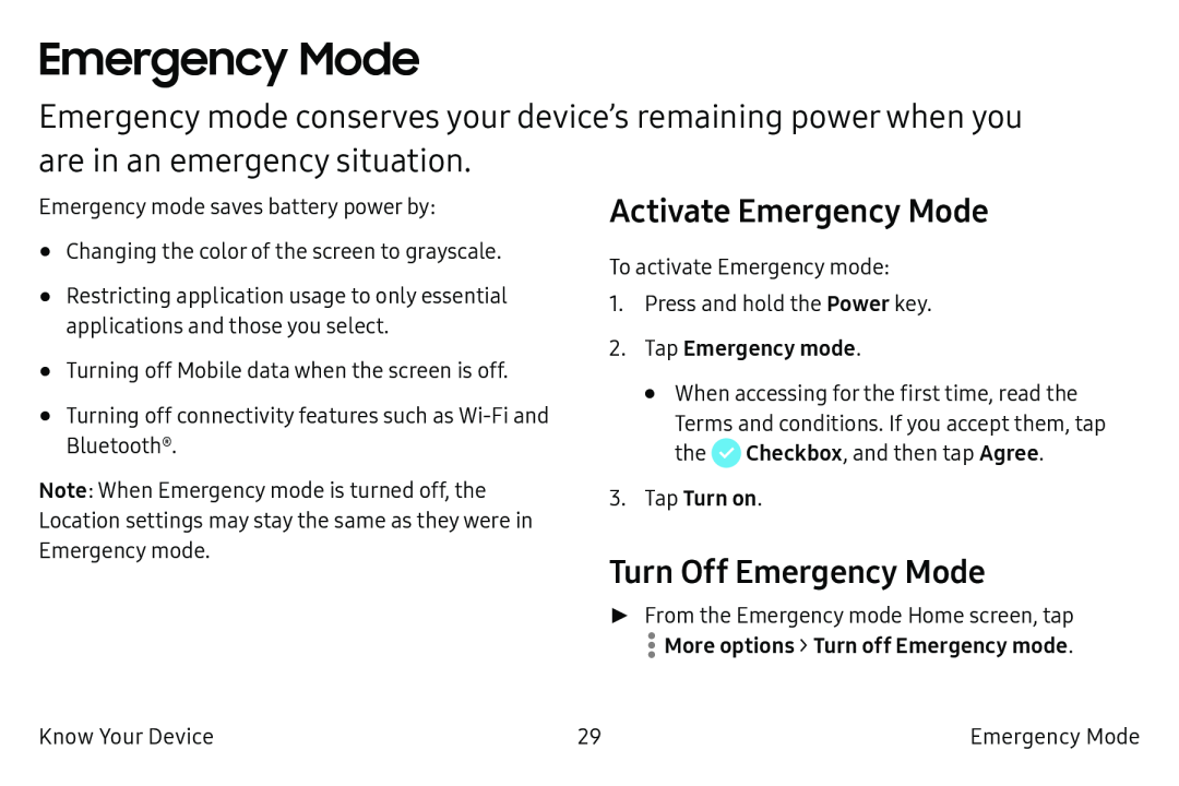 Activate Emergency Mode Turn Off Emergency Mode