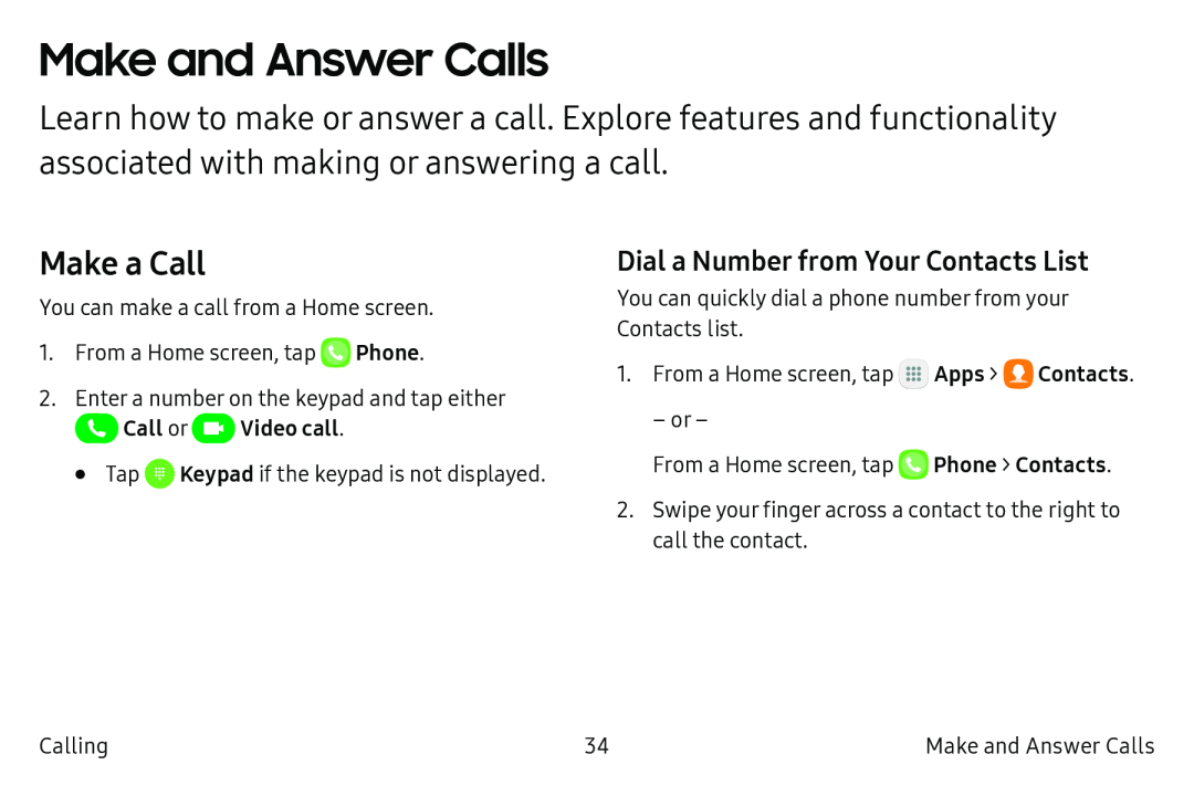 Make and Answer Calls Galaxy S6 Active AT&T