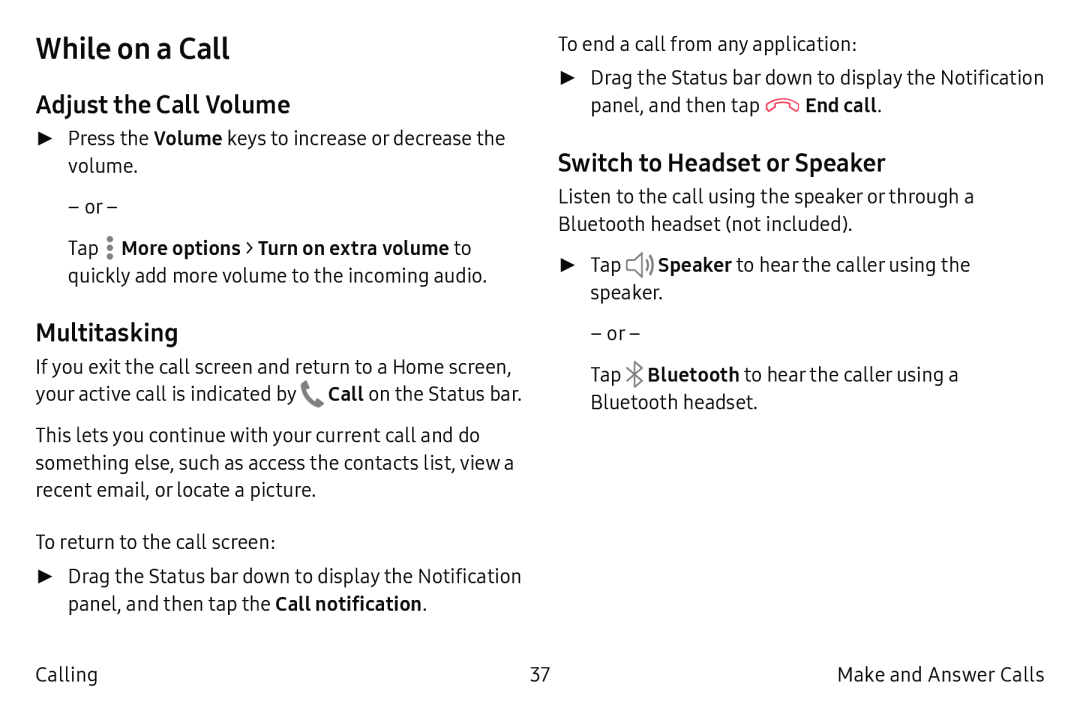 Switch to Headset or Speaker Galaxy S6 Active AT&T