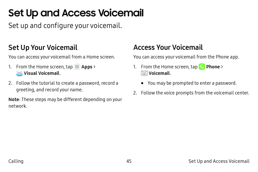 Set up and configure your voicemail Galaxy S6 Active AT&T