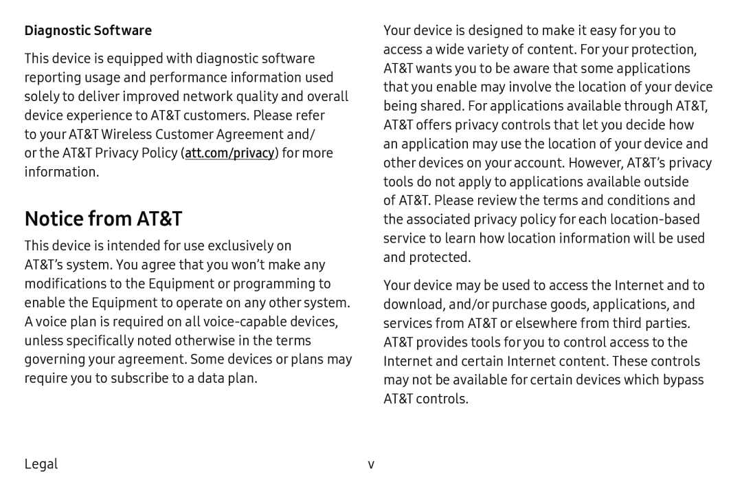 Notice from AT&T Galaxy S6 Active AT&T