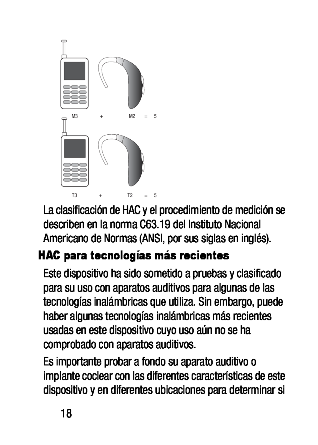 HAC para tecnologías más recientes Galaxy S5 Metro PCS