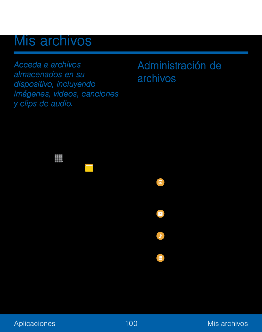 Administración de archivos Mis archivos