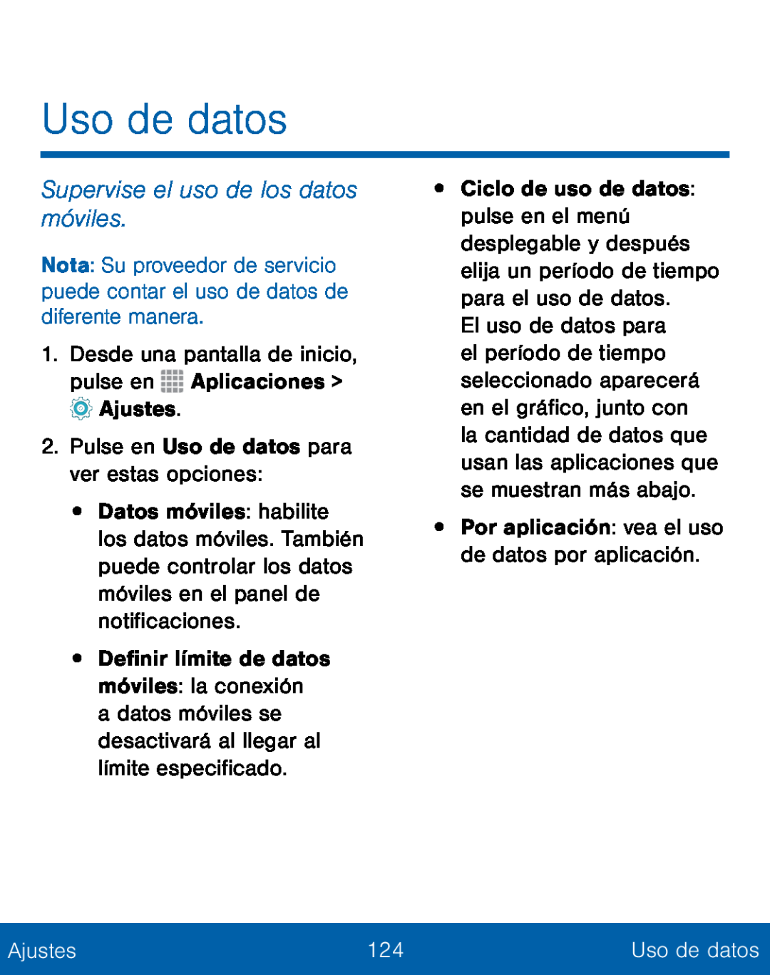 Supervise el uso de los datos móviles Galaxy S5 TracFone