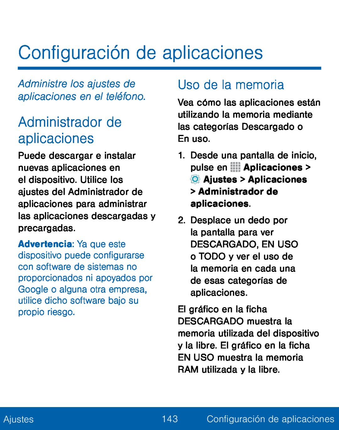 Configuración de aplicaciones Galaxy S5 TracFone