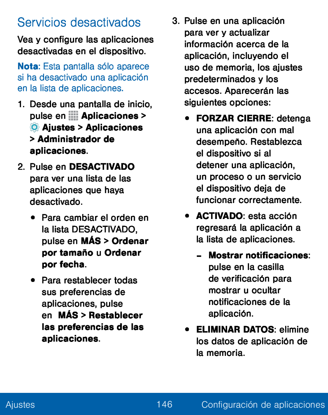 Servicios desactivados Galaxy S5 TracFone