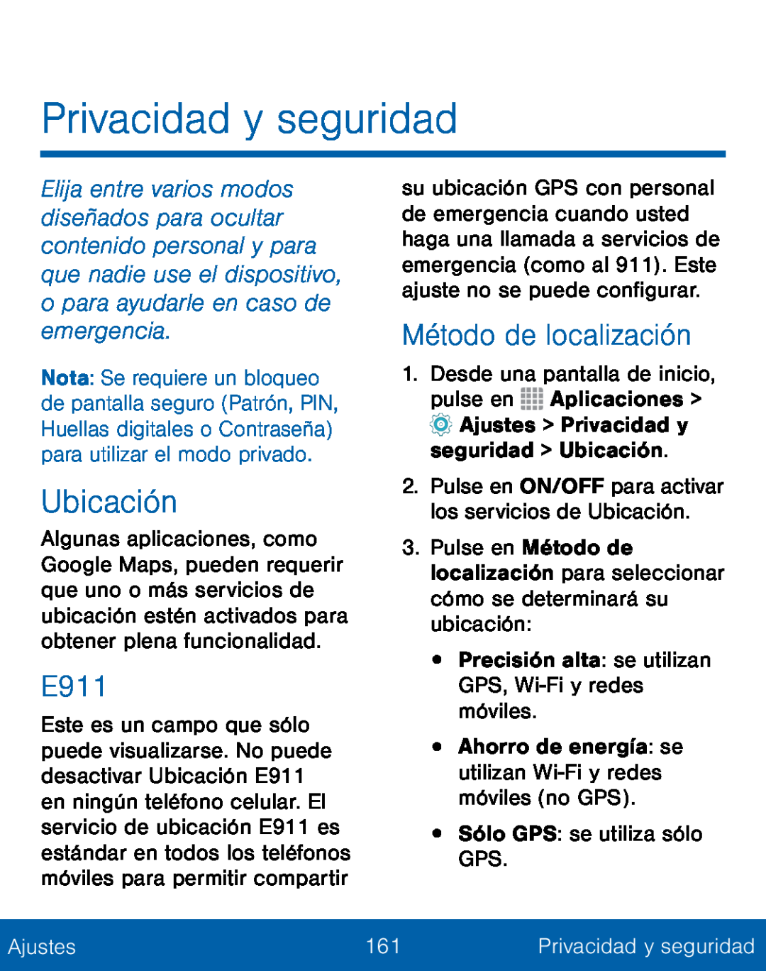 Método de localización Ubicación