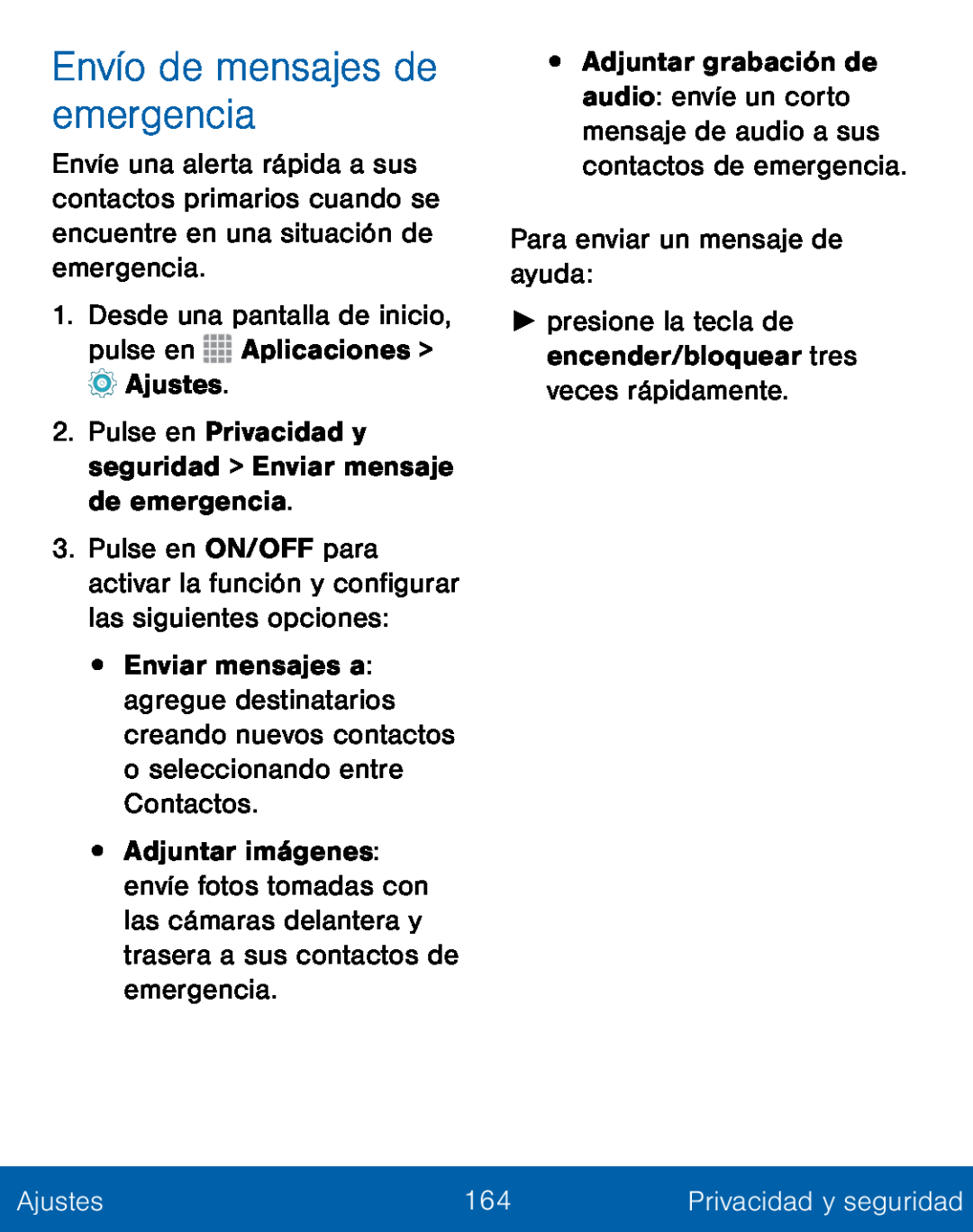 Envío de mensajes de emergencia