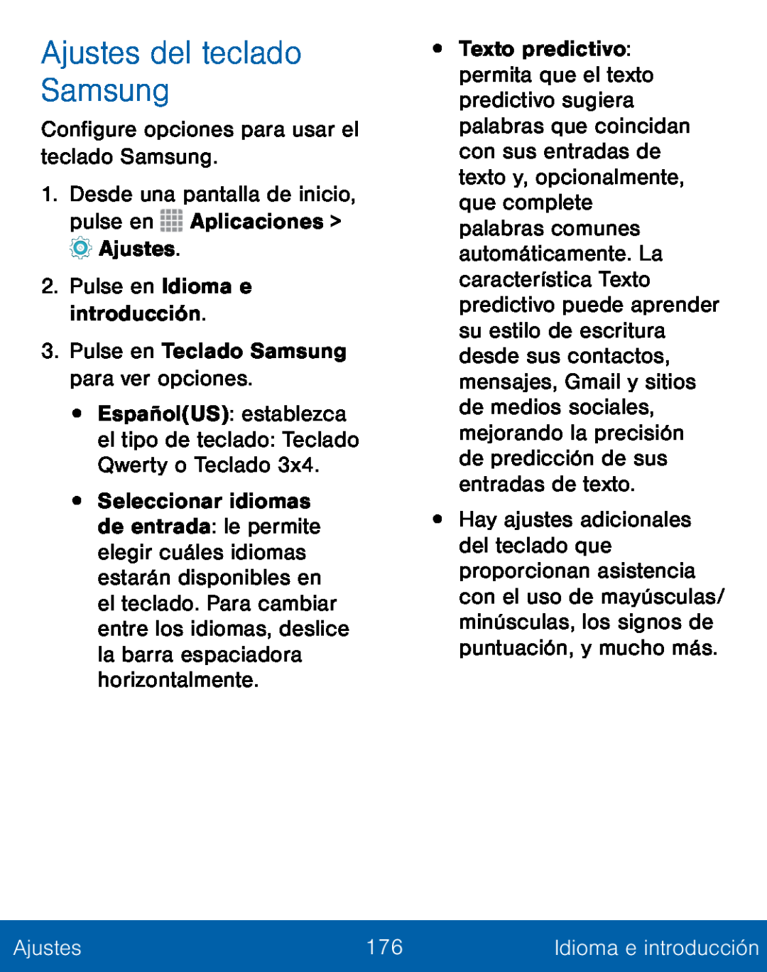 Ajustes del teclado Samsung