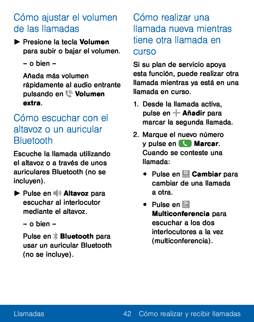 Cómo escuchar con el altavoz o un auricular Bluetooth Galaxy S5 TracFone