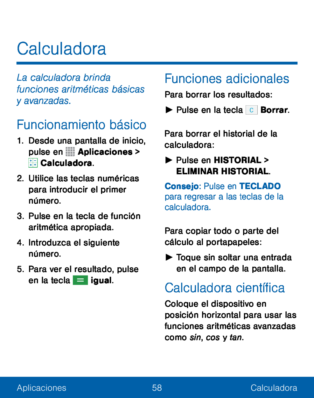 La calculadora brinda funciones aritméticas básicas y avanzadas Galaxy S5 TracFone