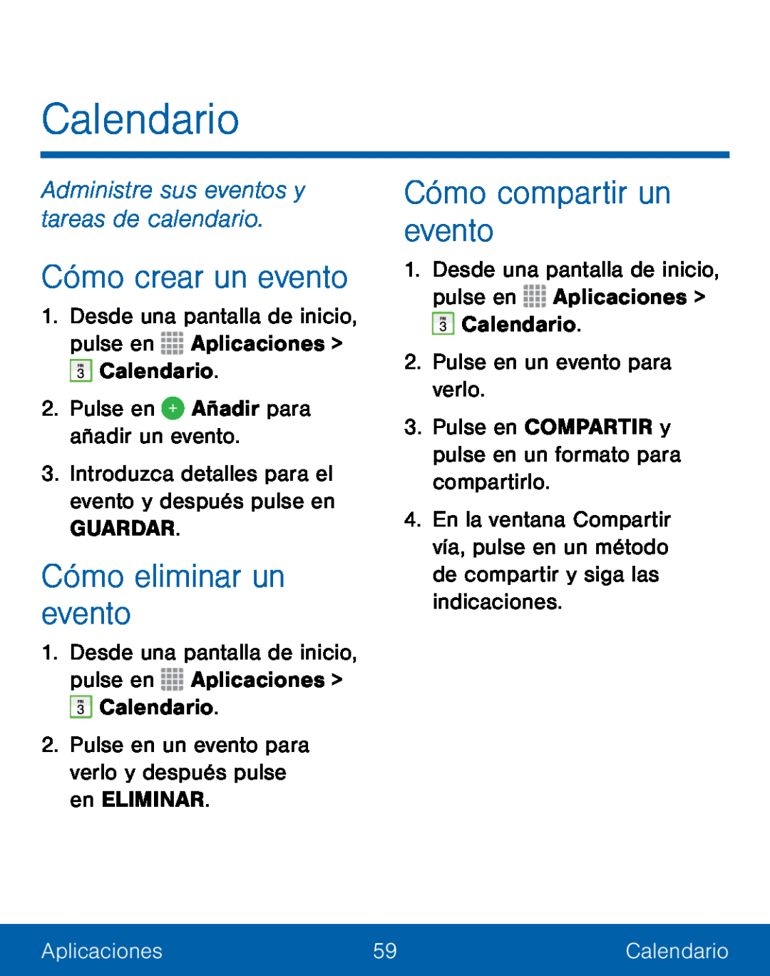 Calendario Galaxy S5 TracFone