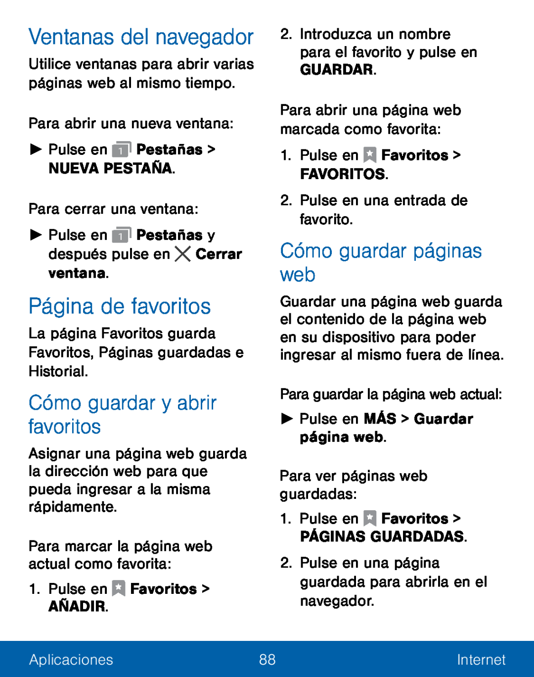 Ventanas del navegador Cómo guardar y abrir favoritos