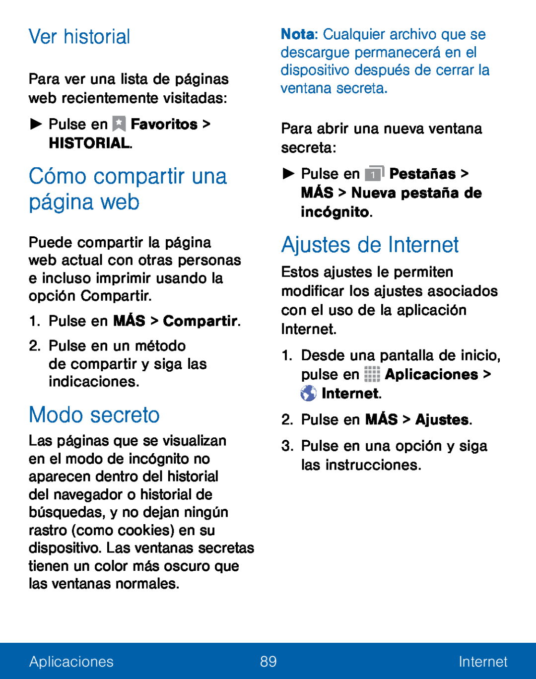 Ajustes de Internet Galaxy S5 TracFone