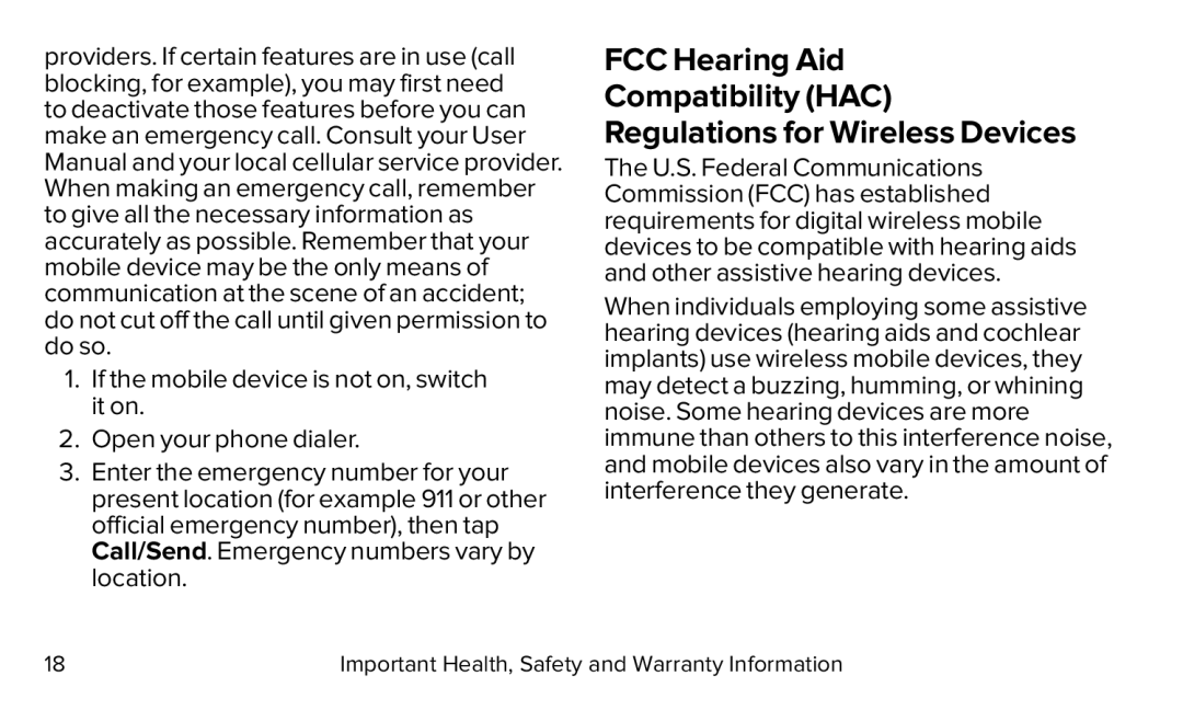 FCC Hearing Aid Compatibility (HAC) Regulations for Wireless Devices Galaxy S5 Virgin Mobile