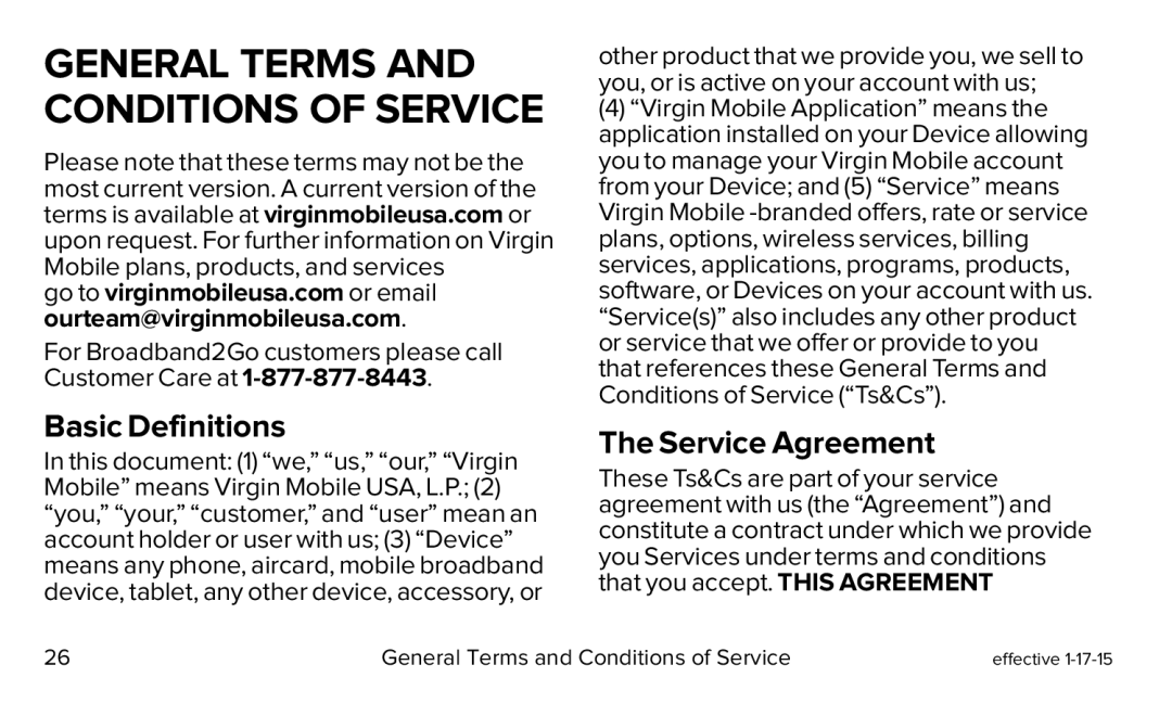 The Service Agreement Galaxy S5 Virgin Mobile