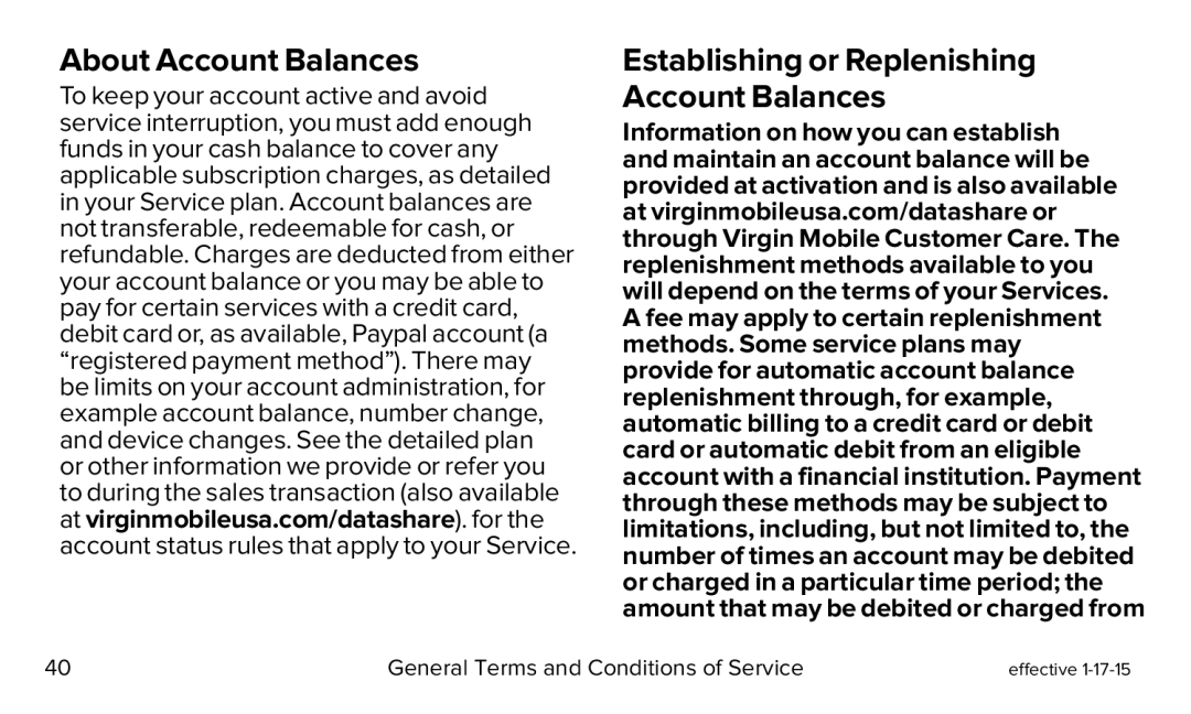 About Account Balances Galaxy S5 Virgin Mobile