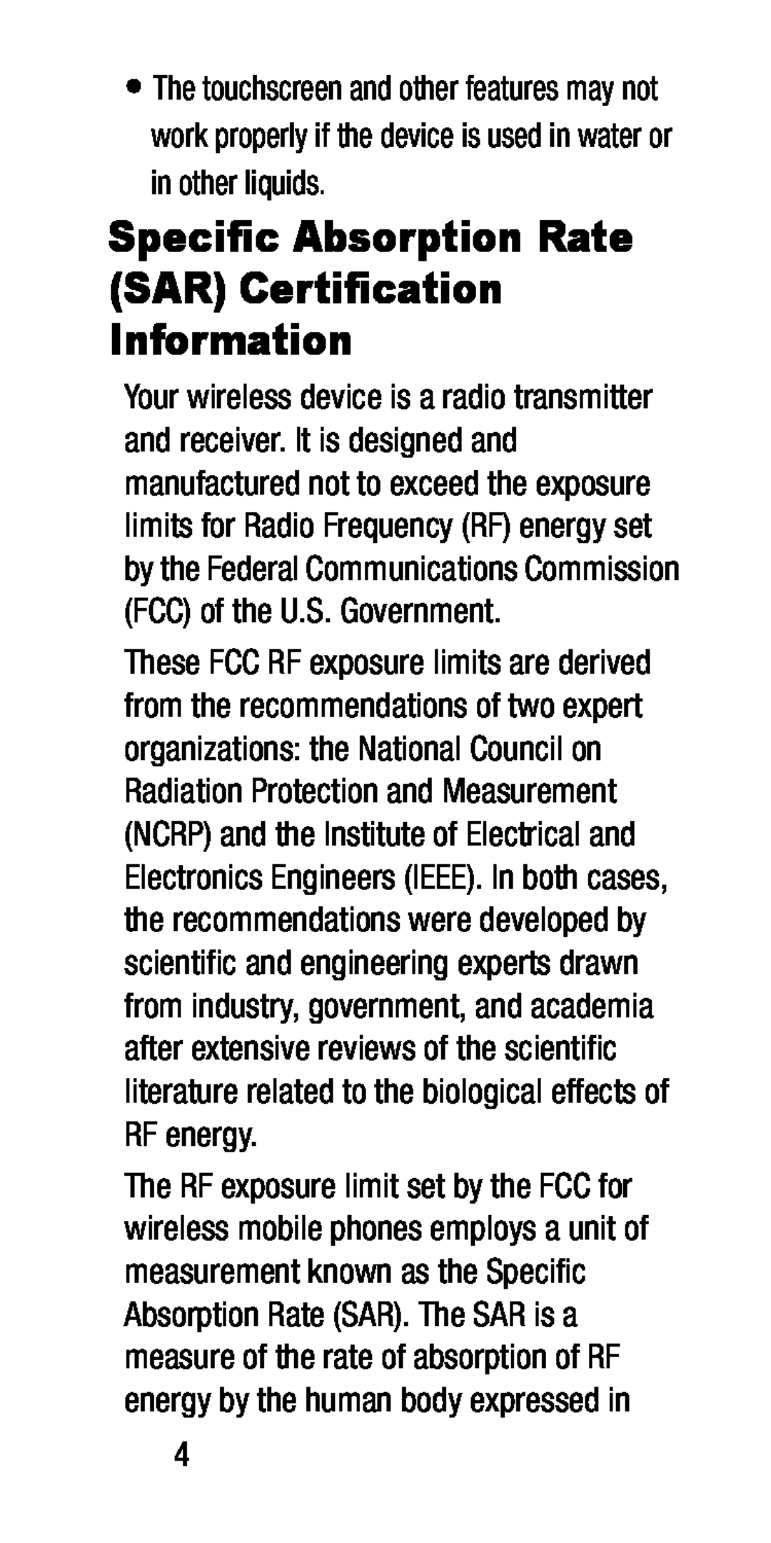 Specific Absorption Rate (SAR) Certification