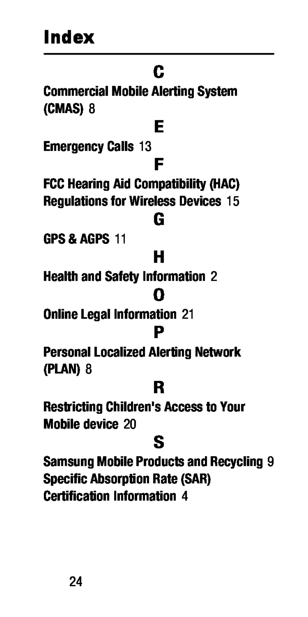 Commercial Mobile Alerting System (CMAS) Galaxy S5 Mini AT&T