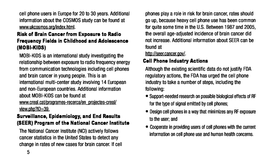 Cell Phone Industry Actions www.ukcosmos.org/index.html